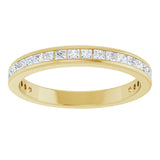 14K Gold Square Lab-Grown Diamond Channel-Set Anniversary Band – 1.5x1.5 mm Stones - Yellow Gold - view 3