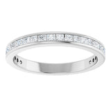 14K Gold Square Natural Diamond Channel-Set Anniversary Band – 1.5x1.5 mm Stones - White Gold - view 3
