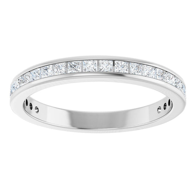 14K Gold Square Lab-Grown Diamond Channel-Set Anniversary Band – 1.5x1.5 mm Stones - White Gold - view 3