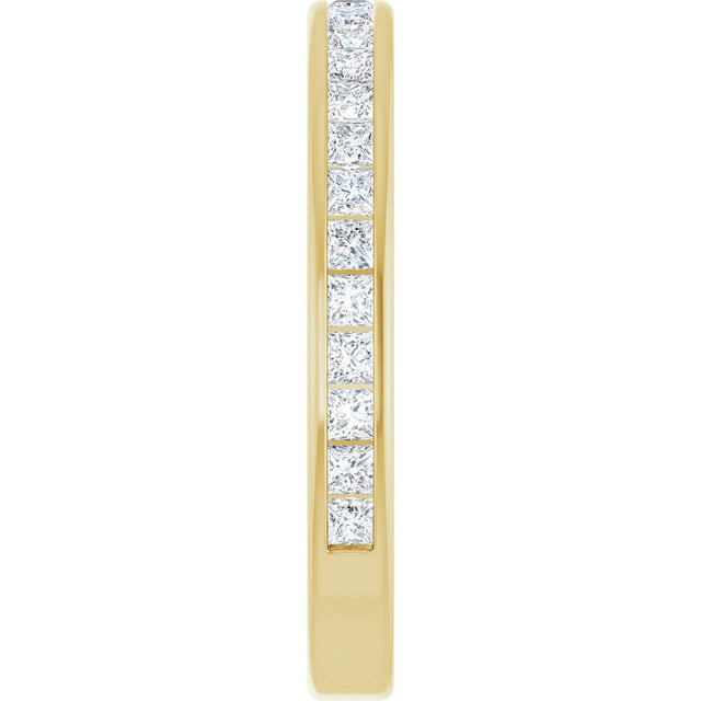 14K Gold Square Lab-Grown Diamond Channel-Set Anniversary Band – 1.5x1.5 mm Stones - Yellow Gold - view 4