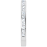 14K Gold Square Natural Diamond Channel-Set Anniversary Band – 1.5x1.5 mm Stones - White Gold - view 4