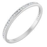 14K Gold Square Lab-Grown Diamond Channel-Set Anniversary Band – 1.5x1.5 mm Stones (3/4 CTW) - White Gold