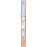 14K Gold Square Natural Diamond Channel-Set Anniversary Band – 2.5x2.5 mm Stones - Rose Gold - view 4