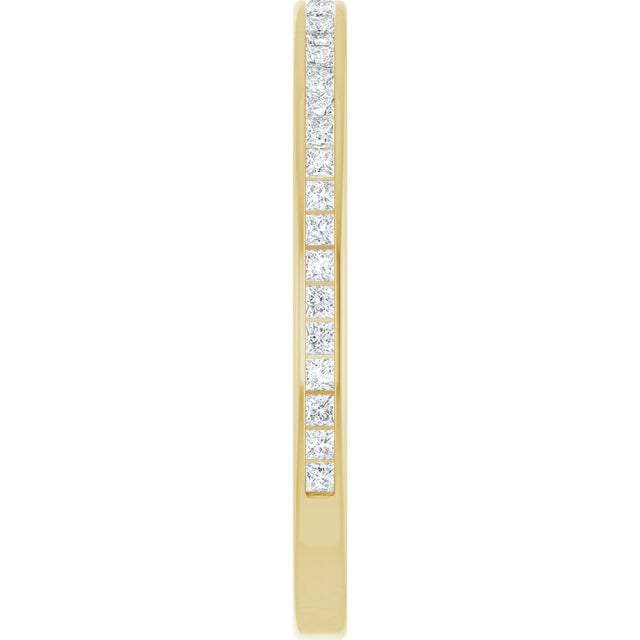14K Gold Square Lab-Grown Diamond Channel-Set Anniversary Band – 1.5x1.5 mm Stones (3/4 CTW) - Yellow Gold - view 4