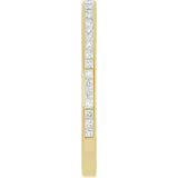 14K Gold Square Natural Diamond Channel-Set Anniversary Band – 1.5x1.5 mm Stones (3/4 CTW) - Yellow Gold - view 4