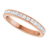 14K Gold Square Lab-Grown Diamond Channel-Set Anniversary Band – 2.25x2.25 mm Stones - Rose Gold - view 5
