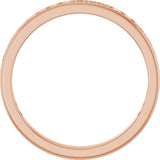 14K Gold Square Lab-Grown Diamond Channel-Set Anniversary Band – 1.75x1.75 mm Stones - Rose Gold - view 2