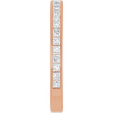 14K Gold Square Natural Diamond Channel-Set Anniversary Band – 1.75x1.75 mm Stones - Rose Gold - view 4