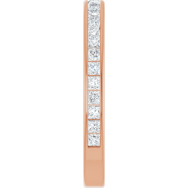 14K Gold Square Natural Diamond Channel-Set Anniversary Band – 1.75x1.75 mm Stones - Rose Gold - view 4