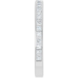 14K Gold Square Lab-Grown Diamond Channel-Set Anniversary Band – 1.75x1.75 mm Stones - White Gold - view 4