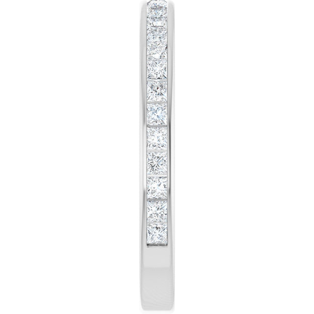 14K Gold Square Lab-Grown Diamond Channel-Set Anniversary Band – 1.75x1.75 mm Stones - White Gold - view 4