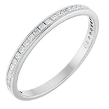 14K Gold Square Natural Diamond Channel-Set Anniversary Band – 1.5x1.5 mm Stones (3/4 CTW) - White Gold