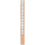 14K Gold Square Natural Diamond Channel-Set Anniversary Band – 1.75x1.75 mm Stones - Rose Gold - view 4