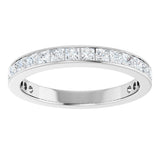 14K Gold Square Natural Diamond Channel-Set Anniversary Band – 3x3 mm Stones (3 5/8 CTW) - White Gold - view 3
