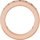 14K Gold Square Lab-Grown Diamond Channel-Set Anniversary Band – 3x3 mm Stones - Rose Gold - view 2