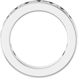 14K Gold Square Lab-Grown Diamond Channel-Set Anniversary Band – 3x3 mm Stones - White Gold - view 2