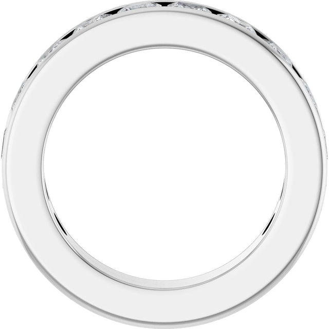 14K Gold Square Lab-Grown Diamond Channel-Set Anniversary Band – 3x3 mm Stones - White Gold - view 2