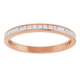 14K Gold Square Lab-Grown Diamond Channel-Set Anniversary Band – 1.75x1.75 mm Stones - Rose Gold - view 3