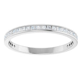 14K Gold Square Natural Diamond Channel-Set Anniversary Band – 1.5x1.5 mm Stones - White Gold - view 3