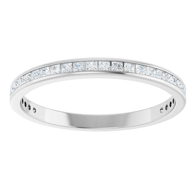 14K Gold Square Natural Diamond Channel-Set Anniversary Band – 1.5x1.5 mm Stones - White Gold - view 3