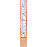 14K Gold Square Lab-Grown Diamond Channel-Set Anniversary Band – 3x3 mm Stones - Rose Gold - view 4