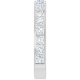 14K Gold Square Lab-Grown Diamond Channel-Set Anniversary Band – 3x3 mm Stones - White Gold - view 4