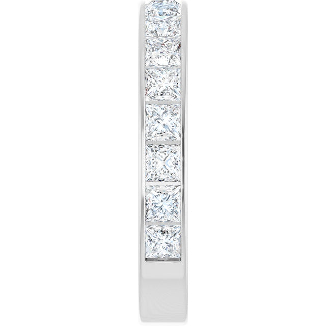 14K Gold Square Lab-Grown Diamond Channel-Set Anniversary Band – 3x3 mm Stones - White Gold - view 4