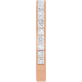 14K Gold Square Natural Diamond Channel-Set Anniversary Band – 2.5x2.5 mm Stones - Rose Gold - view 4