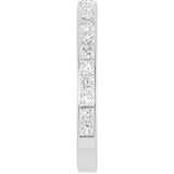 14K Gold Square Natural Diamond Channel-Set Anniversary Band – 2.5x2.5 mm Stones - White Gold - view 4