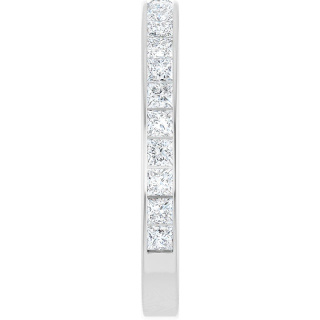 14K Gold Square Natural Diamond Channel-Set Anniversary Band – 2.5x2.5 mm Stones - White Gold - view 4