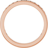 14K Gold Square Natural Diamond Channel-Set Anniversary Band – 2.5x2.5 mm Stones - Rose Gold - view 2