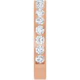 14K Gold Round Lab-Grown Diamond Channel-Set Anniversary Band – 3 mm Stones - Rose Gold - view 4