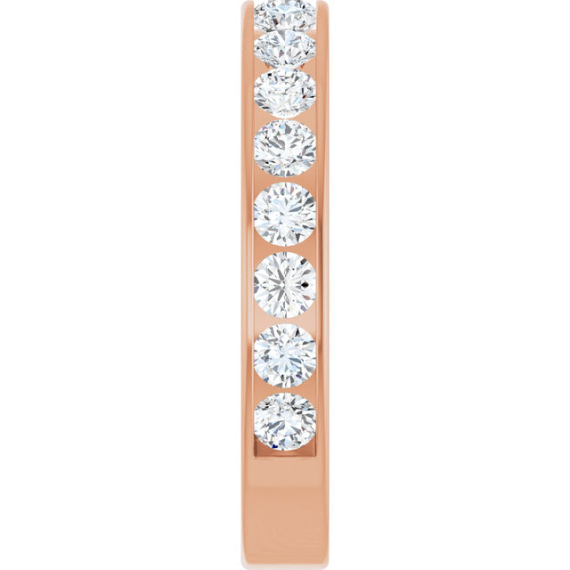 14K Gold Round Lab-Grown Diamond Channel-Set Anniversary Band – 3 mm Stones - Rose Gold - view 4