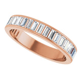 14K Gold Straight Baguette Natural Diamond Channel-Set Anniversary Band – 3x1.5 mm Stones - Rose Gold - view 5
