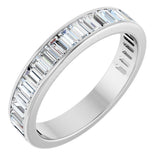 14K Gold Straight Baguette Lab-Grown Diamond Channel-Set Anniversary Band – 3x1.5 mm Stones - White Gold