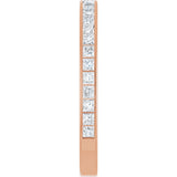 14K Gold Square Lab-Grown Diamond Channel-Set Anniversary Band – 2.25x2.25 mm Stones - Rose Gold - view 4