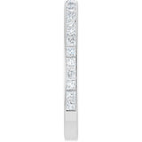 14K Gold Square Lab-Grown Diamond Channel-Set Anniversary Band – 2.25x2.25 mm Stones - White Gold - view 4