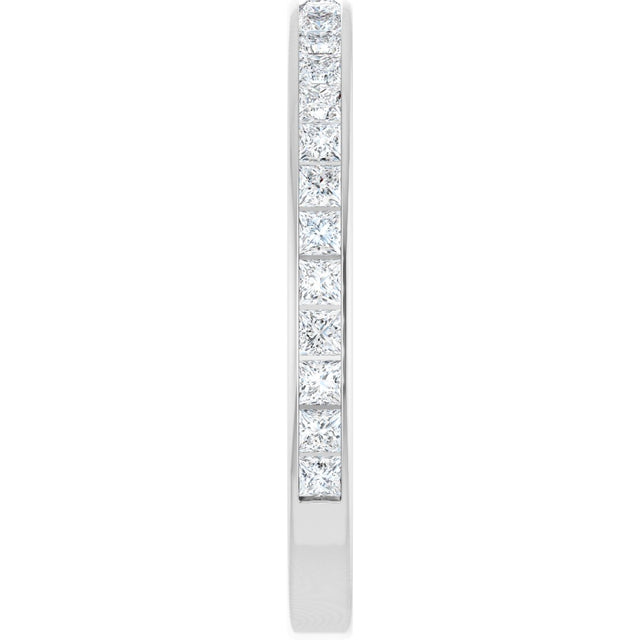 14K Gold Square Lab-Grown Diamond Channel-Set Anniversary Band – 2.25x2.25 mm Stones - White Gold - view 4