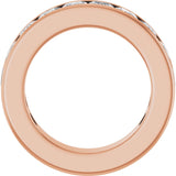 14K Gold Square Lab-Grown Diamond Channel-Set Anniversary Band – 3x3 mm Stones - Rose Gold - view 2