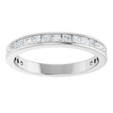 14K Gold Square Natural Diamond Channel-Set Anniversary Band – 1.75x1.75 mm Stones - White Gold - view 3