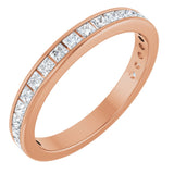 14K Gold Square Natural Diamond Channel-Set Anniversary Band – 1.75x1.75 mm Stones - Rose Gold