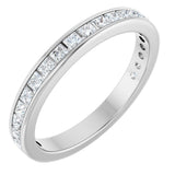 14K Gold Square Natural Diamond Channel-Set Anniversary Band – 1.75x1.75 mm Stones - White Gold