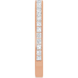14K Gold Square Natural Diamond Channel-Set Anniversary Band – 2x2 mm Stones - Rose Gold - view 4