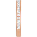 14K Gold Square Lab-Grown Diamond Channel-Set Anniversary Band – 1.5x1.5 mm Stones - Rose Gold - view 4
