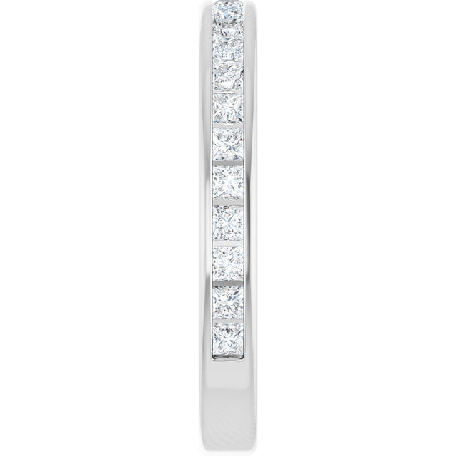 14K Gold Square Natural Diamond Channel-Set Anniversary Band – 1.5x1.5 mm Stones - White Gold - view 4