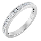 14K Gold Square Lab-Grown Diamond Channel-Set Anniversary Band – 1.5x1.5 mm Stones - White Gold