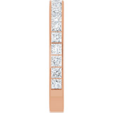 14K Gold Square Natural Diamond Channel-Set Anniversary Band – 3x3 mm Stones - Rose Gold - view 4