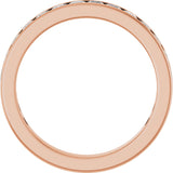 14K Gold Square Lab-Grown Diamond Channel-Set Anniversary Band – 3x3 mm Stones - Rose Gold - view 2