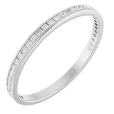 14K Gold Square Natural Diamond Channel-Set Anniversary Band – 1.5x1.5 mm Stones (3/4 CTW) - White Gold