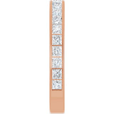 14K Gold Square Lab-Grown Diamond Channel-Set Anniversary Band – 2.25x2.25 mm Stones - Rose Gold - view 4